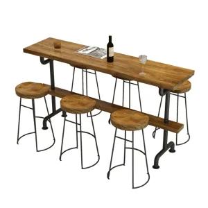 술집 테이블 베란다 홈 바 빈티지 카페 나무 식탁 테이블 - 100x40x105cm