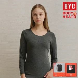 BYC 보디히트 프리미엄 발열 라운드 여성 내복 상의