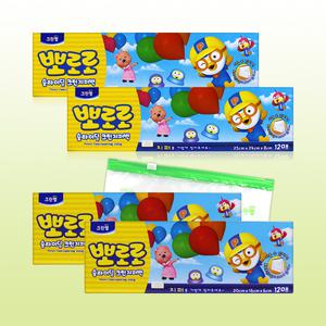 크린랩 뽀로로 슬라이딩 지퍼백 (소)2+(대)2 /스탠딩