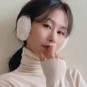 끈없는 똑딱이 귀마개 분리형 토끼털 뽀글이 골프 등산 겨울 방한 귀도리 귀덮개