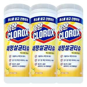 유한크로락스 세정살균티슈 시트러스 블렌드 35매 X 3개