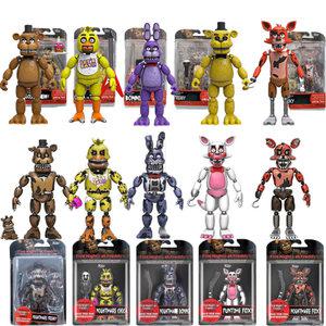 프레디의 피자가게 관절 피규어 굿즈 캐릭터 장난감 세트 Five Nights at Freddy's 프레디 보니 치카 폭시 나이트메어