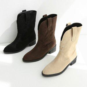 [비비오]스웨이드 웨스턴부츠 미들 세무 부츠 5cm