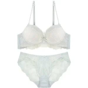 [롯데백화점]섹시쿠키 코르셋 푸쉬업 푸딩몰드 민트 브라 레이스팬티세트 SCWBA301SCWPA302