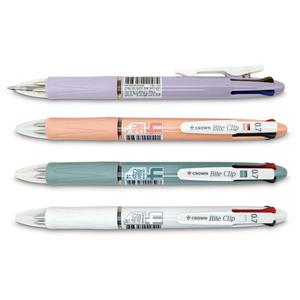 크라운볼펜 바이트클립 4색 0.7mm 볼펜 1타 (12입)