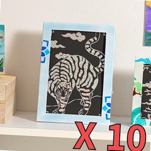 스크래치 페이퍼 도안 10장 민화 맹호도 호랑이도안 수업재료 유아미술활동