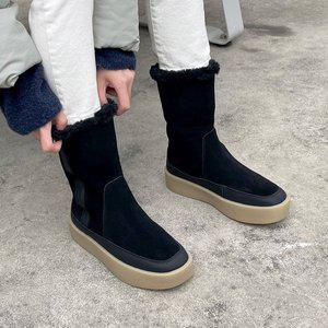 [소보제화]피란테 소가죽 털안감 러버솔 미들부츠 5cm