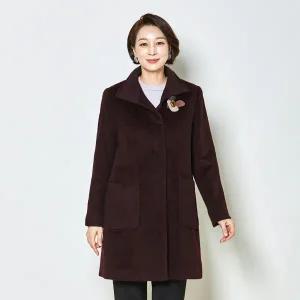 [마담엘레강스][마담엘레강스] 지젤 니트카라 알파카 코트 K234CT04