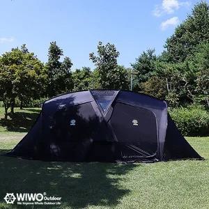 위오 라바하우스 2룸 쉘터 장박용 겨울용 블랙컬러 터널형 돔텐트 중형 대형 블랙 사계절용 그늘막