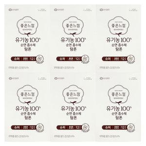 좋은느낌 유기농 순면 탐폰 슈퍼 12P x 6개