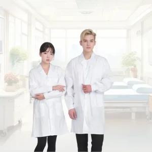 실험 가운 실습 긴팔 약사 여성 의사 남성 병원 위생 대학생