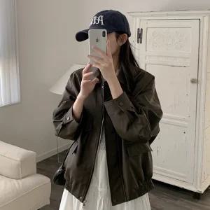 [코코블랑] 호크 박시 레더 자켓