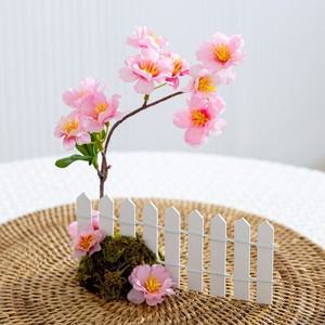 벚꽃 조화 화분 엔딩 울타리 17x20cm 인테리어 봄 테이블 장식 소품 행사 꾸미기
