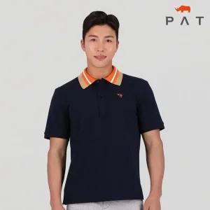 [PAT 남성] 니트배색 폴로 카라 티셔츠_QJ35232