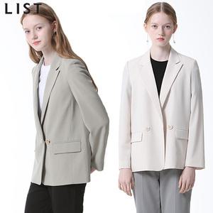 [리스트(LIST)] 솔리드 백 슬릿 더블 재킷 (택가격: 318000원)