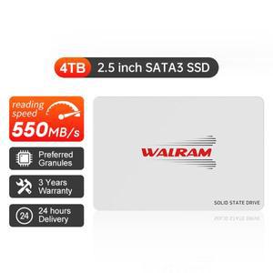 WALRAM 노트북 데스크탑용 솔리드 스테이트 드라이브 하드 디스크, 4TB SSD, 128GB, 2.5 Sata 3
