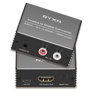 가정용 KTV TV DVD PC 사운드바 스피커용 아날로그-디지털 오디오 변환기, RCA R/L 및 3.5mm 오디오-광학 스페디프 토슬링크 및 HDMI 오디오 출력(HDMI ARC 제외)