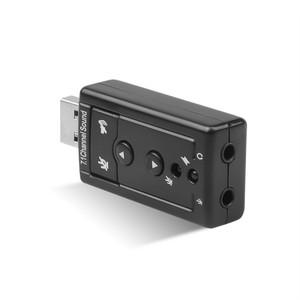 Kebidu 가상 7.1 채널 사운드 카드  외장 USB 2.0 오디오 마이크 스피커 어댑터  스테레오 3.5mm 잭 헤드셋