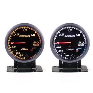 Dynoracing 2.5 ''60MM 흰색/호박색 조명 오일 압력 수온 온도 전압 터보 부스트 배기 가스 게이지 자동차