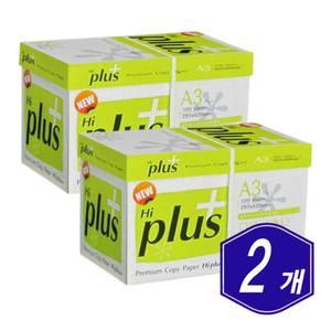 더블에이 뉴 하이플러스 복사용지 A3 75g 2,500매 x 2개 사무실 회사 대용량 에이쓰리 사이즈 복사지