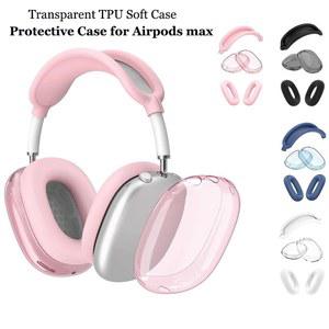 Airpods 용 소프트 보호 케이스 Max 투명 TPU 스크래치 충격 방지 커버 헤드폰 액세서리