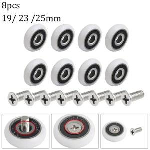 샤워 도어 롤러 스틸 19MM 슬라이딩 부품 풀리 25MM 교체 직경 스테인레스 캐빈