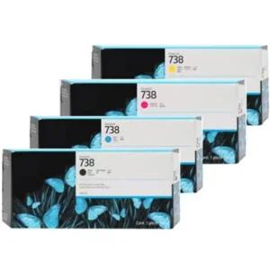 HP 정품 738 498N5A 498N6A 498N7A 498P2A 4색 잉크세트 13ml / 디자인젯 T850 T950 용