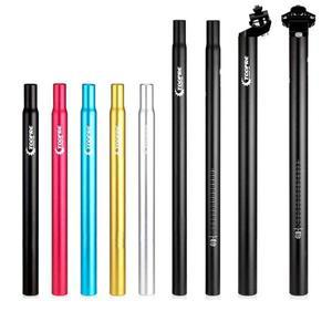 MTB 시트 포스트 25.4 27.2 28.6 30.8mm 350 450mm 알루미늄 합금 시트 튜브 긴 고정 기어 포스트 확장 자