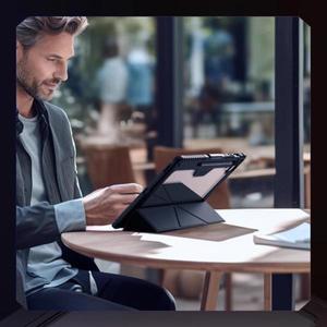 Nillkin For Samsung Galaxy Tab S9 Plus S10 FE Plus S10 Ultra PC + PU 갑옷 범퍼 가죽 케이스 슬라이드