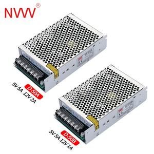 NVVV D-50 듀얼 출력 스위치 전원 공급 장치 CCTC LED 스트립 (5V5A 24V1A) 용 AC DC 컨버터 50W 12V2A)