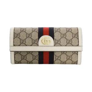 [정품] 구찌 오피디아 GG 슈프림 장지갑 베이지 에보니 Gucci Ophidia Supreme Wallet Beige Ebony 742532