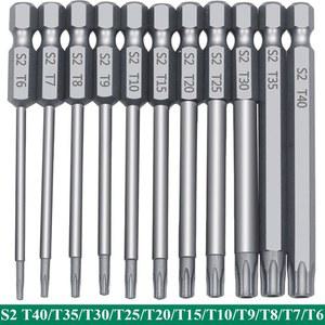 별나사 11 PCS Torx 보안 비트 세트 S2 강철 자기 스크루 드라이버 상어 진공 T6 T40 50 100mm 스타