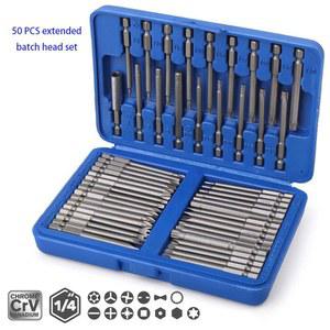 별나사 50pc 75mm 여분의 자기 스크루 드라이버 비트 보안 헤드 키트 Torx Star Hex Spline Bit 전기 드릴 세트