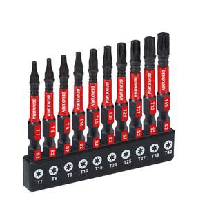 별나사 Geinxurn Torx 스크루드라이버 비트 세트 T7 T40 견고한 마그네틱 S2 합금강 스타 베이스 포함 인치