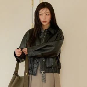 [롯데백화점]올리브데올리브 레더 블루종 자켓 OL5AJ808