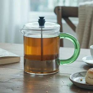[콩심팥심]컬러 유리 손잡이 인덕션 찻주전자 1000ml 티포트 홈카페 차우림포트