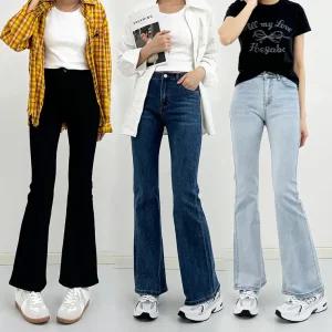 [ 품절임박 -30% ] SK-6328B/ 여성 부츠컷 청바지 여자 데님팬츠 스판 나팔 블랙진 연청