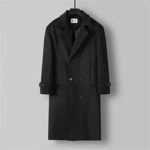 빅사이즈 조끼 4xl 5xl 6xl 7xl 8xl 9xl 남성 가을 겨울 울 코트 롱 패션 트렌치 무릎 위 두꺼운 코튼