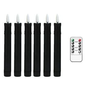 7 인치 3/6pcs 블랙 원격 LED 장식 할로윈 촛불 빛, 배터리 작동 Flameless 전자 웨딩 양초