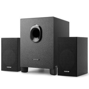 OROW S211 새로운 USB 구동 2.1 멀티미디어 스피커 시스템, 서브우퍼, 16W 컴퓨터 스피커, 강력한 베이스, 3.5mm 오디오 입력, PC/PS4/TV(목재)에 적합