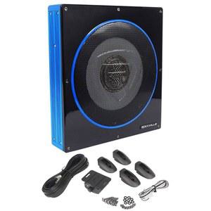 로크빌 RW10CA 800W 피크 슬림 10인치 액티브 파워 카 서브우퍼, 내장 앰프, 유선 리모컨, 소형차 오디오 시스템용 로우 프로파일 디자인