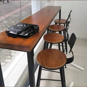 바 테이블 원목 카페 높은 거실 창가 아일랜드 식탁 테이블 - 100x40x105cm
