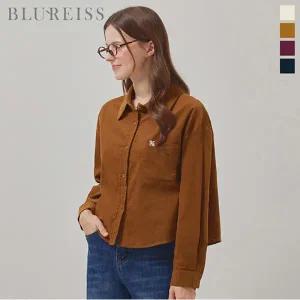 [블루레이스] 자수포인트 카라 코듀로이 블라우스_B5F1BL5241
