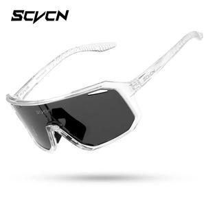 SCVCN 블랙 선글라스 사이클링 안경 자전거 산악 하이킹 캠핑 골프 UV400 스포츠 남성 여성 야구
