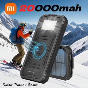 Xiaomi 20000mAh 태양집열판집열판 보조베터리 휴대용 충전 Poverbank 외부 배터리 아이폰 삼성에 대한 강