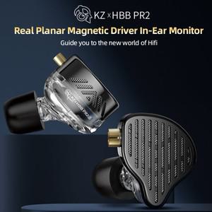 KZ X HBB PR2 플랫 드라이브 듀얼 캐비티 유닛 헤드폰 음악 하이파이 베이스 모니터 이어버드 스포츠