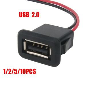 1-10pcs 2 핀 4 USB 2.0 암 전원 잭 2P 4P 충전 포트 커넥터 케이블이있는 데이터 인터페이스 소켓