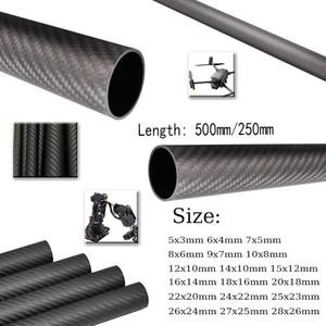 1개 3K 트윌 무광 카본 파이버 튜브 5-28mm 외경 200500mm 길이 농업용 스프레이 드론 프레임 암 교체용