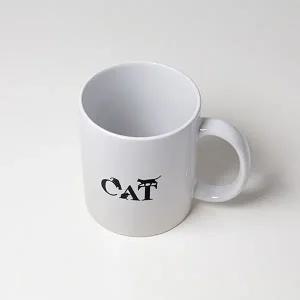 Cat n Black 도자기 세라믹 핸들 머그컵 330mL-화이트