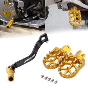 DRZ 400S 2000-2019/2021-2022 400SM 2005-2019/2021-2022 RMX250 1989-1996 더트 바이크 GOLD용 오토바이 풋 페그스 페달 + 기어 변속 레버 시프터
